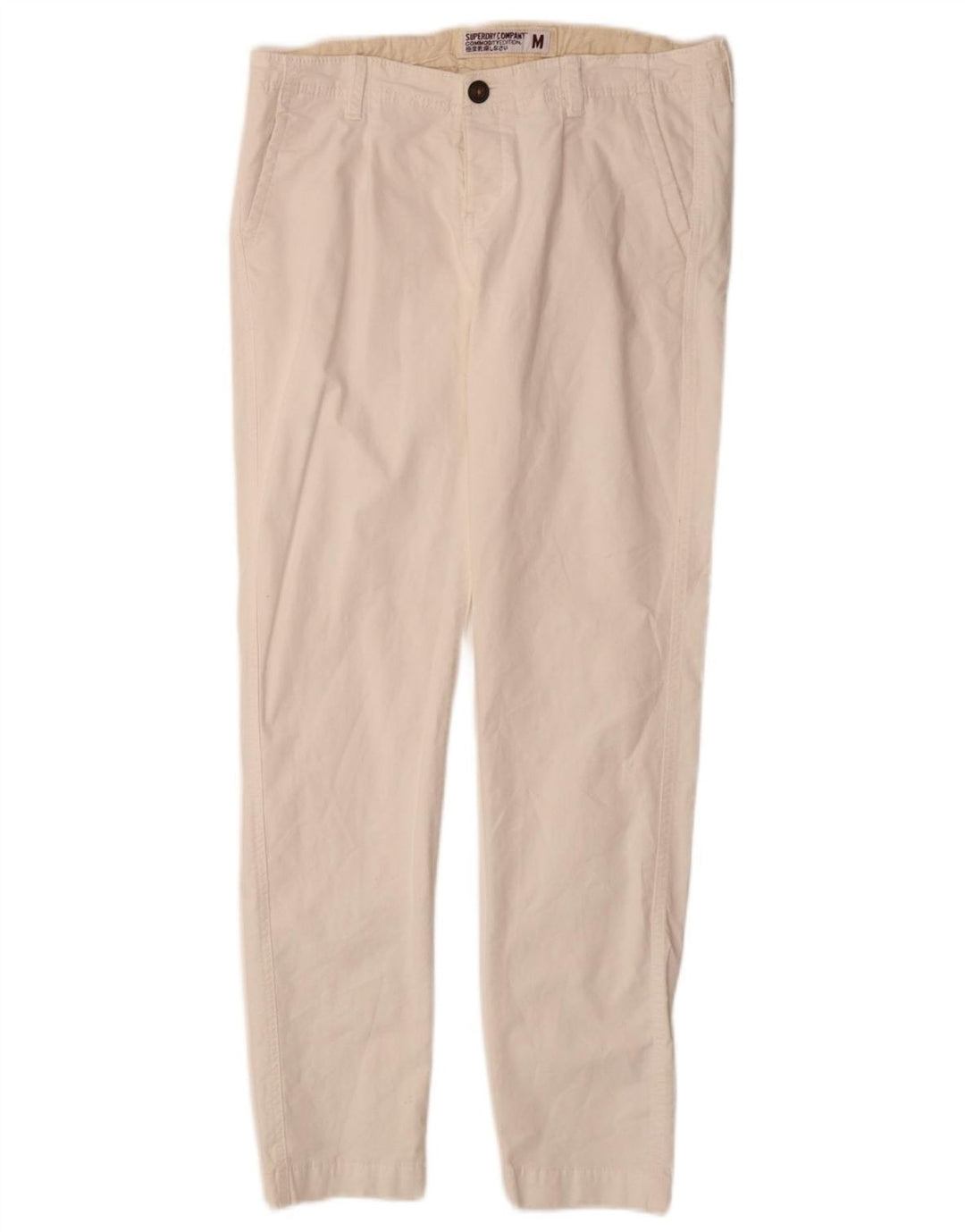 SUPERDRY Slim Chino-Hose für Damen, Größe M, B30, L30, weiße Baumwolle