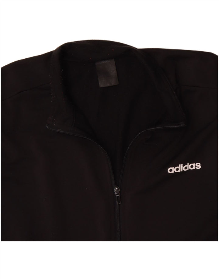 ADIDAS Herren-Trainingsanzug-Top-Jacke, großes schwarzes Polyester