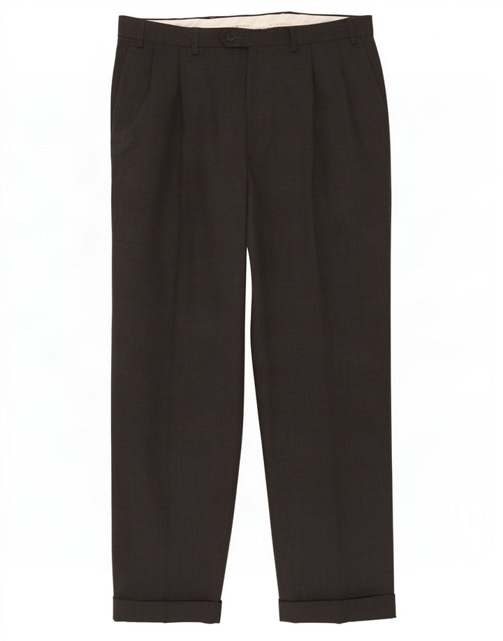 Marks & Spencer Herren-Stretch-Anzughose mit Zapfen, W36, L31, graues Polyester