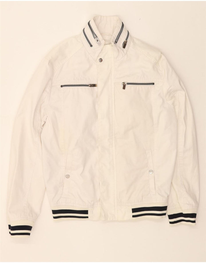 CELIO Mens Bomber Jacket UK 36 Small White Vintage Celio and Second-Hand Celio from Messina Hembry 