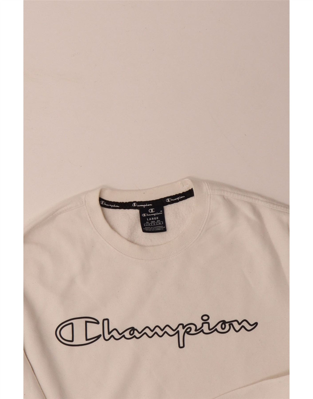 CHAMPION Herren-Sweatshirt mit Grafik, groß, aus weißer Baumwolle