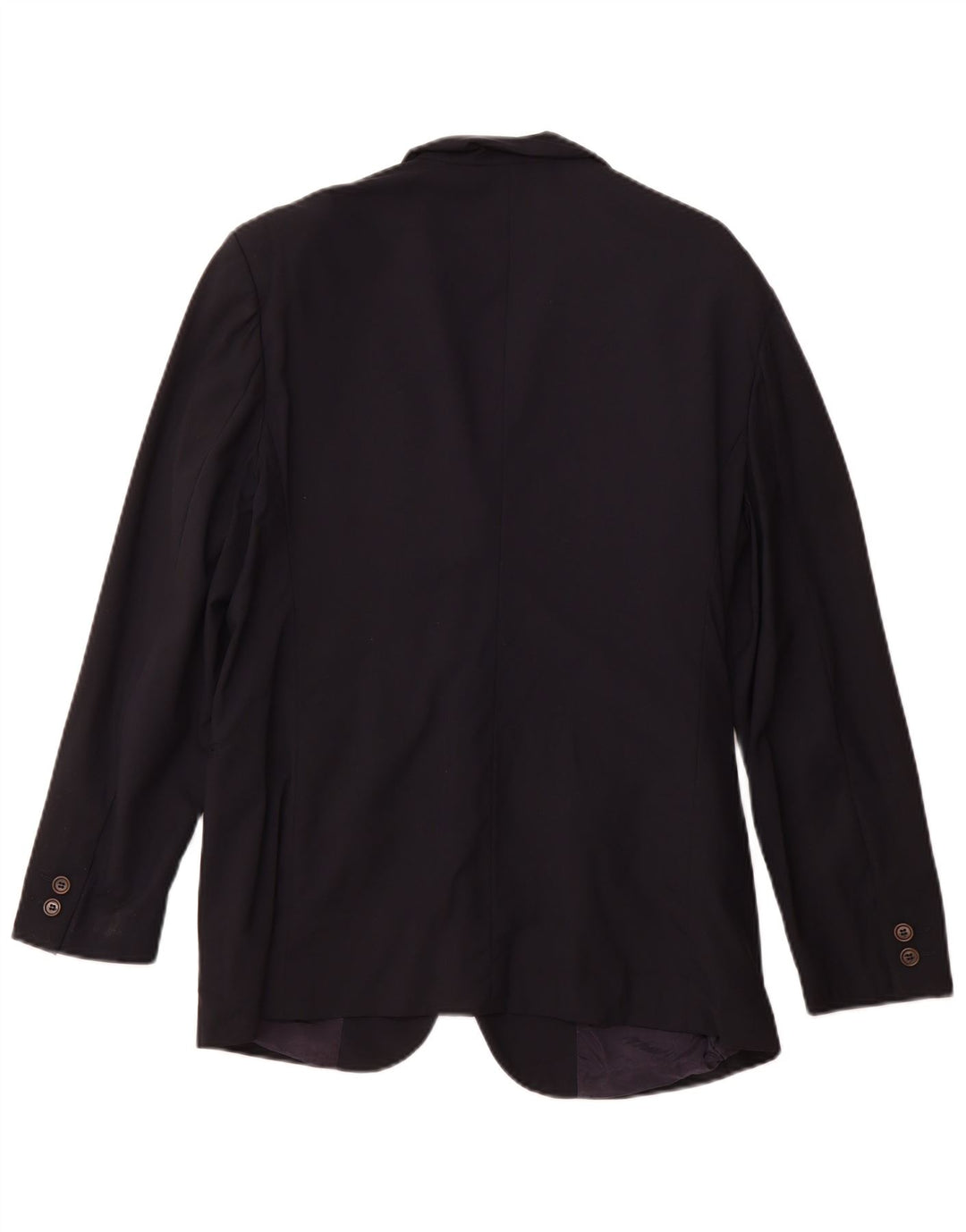 VINTAGE Damen 3-Knopf-Blazerjacke IT 46 Große marineblaue Wolle