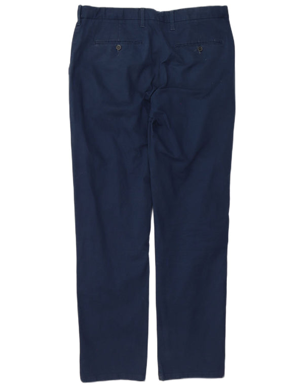 Marks & Spencer Herren-Chinohose mit normaler Passform, B34 L33, marineblaue Baumwolle