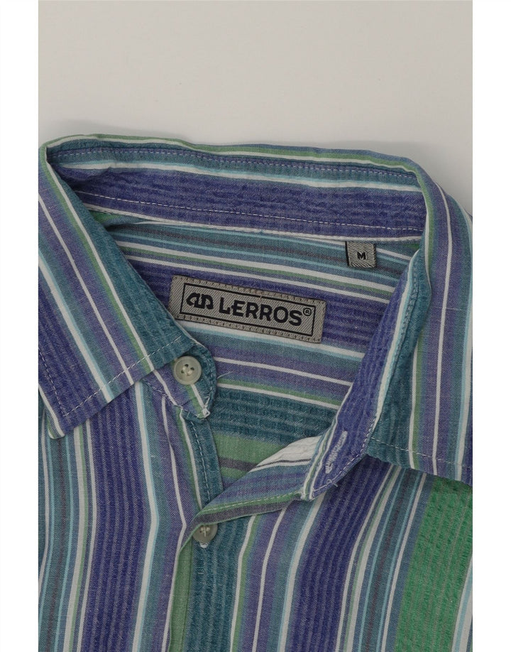 LERROS Mens Short Sleeve Shirt Medium Multicoloured Striped Cotton Vintage Lerros and Second-Hand Lerros from Messina Hembry 