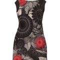 DESIGUAL Womens Bodycon Dress UK 10 Small Grey Floral Polyester Vintage Desigual and Second-Hand Desigual from Messina Hembry 