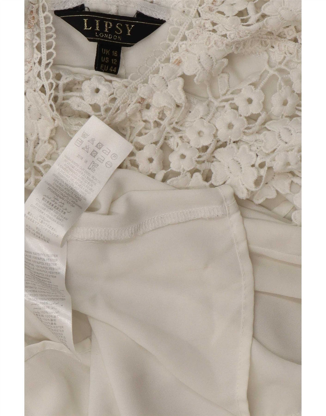 Lipsy Damen-Blusenoberteil, UK-Größe 46, Größe L, Weiß, Polyester