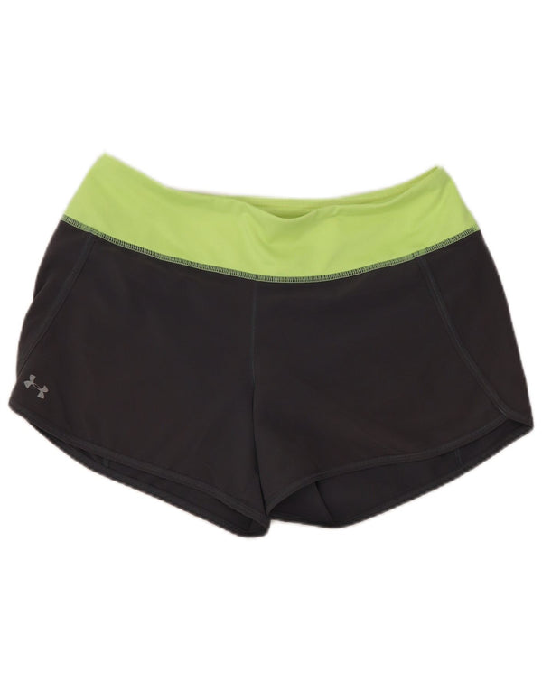 Under Armour Damen Heat Gear Sport Shorts UK 10 Small Grau Farbblock