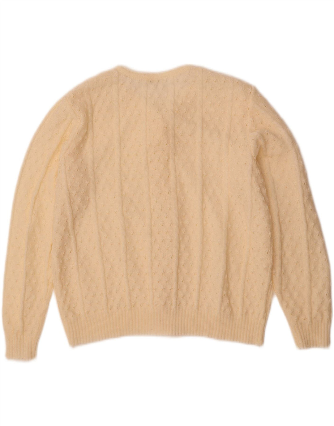 VINTAGE Womens Cardigan Sweater UK 16 Large Beige Polyacrylic Vintage Vintage and Second-Hand Vintage from Messina Hembry 