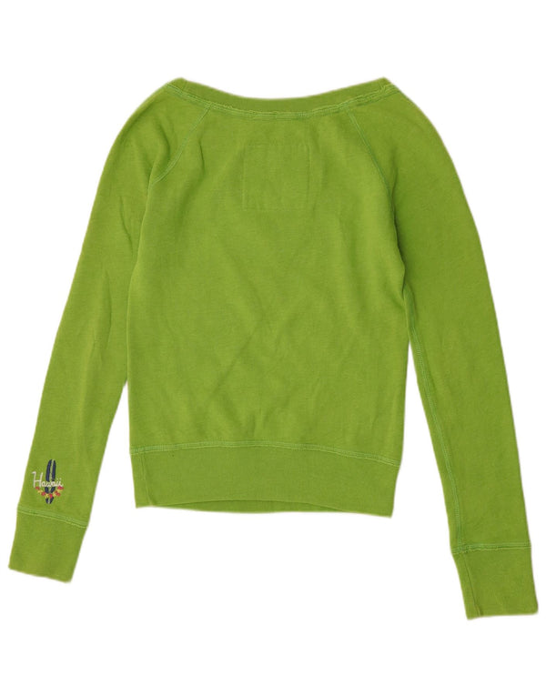 Hollister Damen Grafik-Sweatshirt-Pullover UK 10 Small Grün
