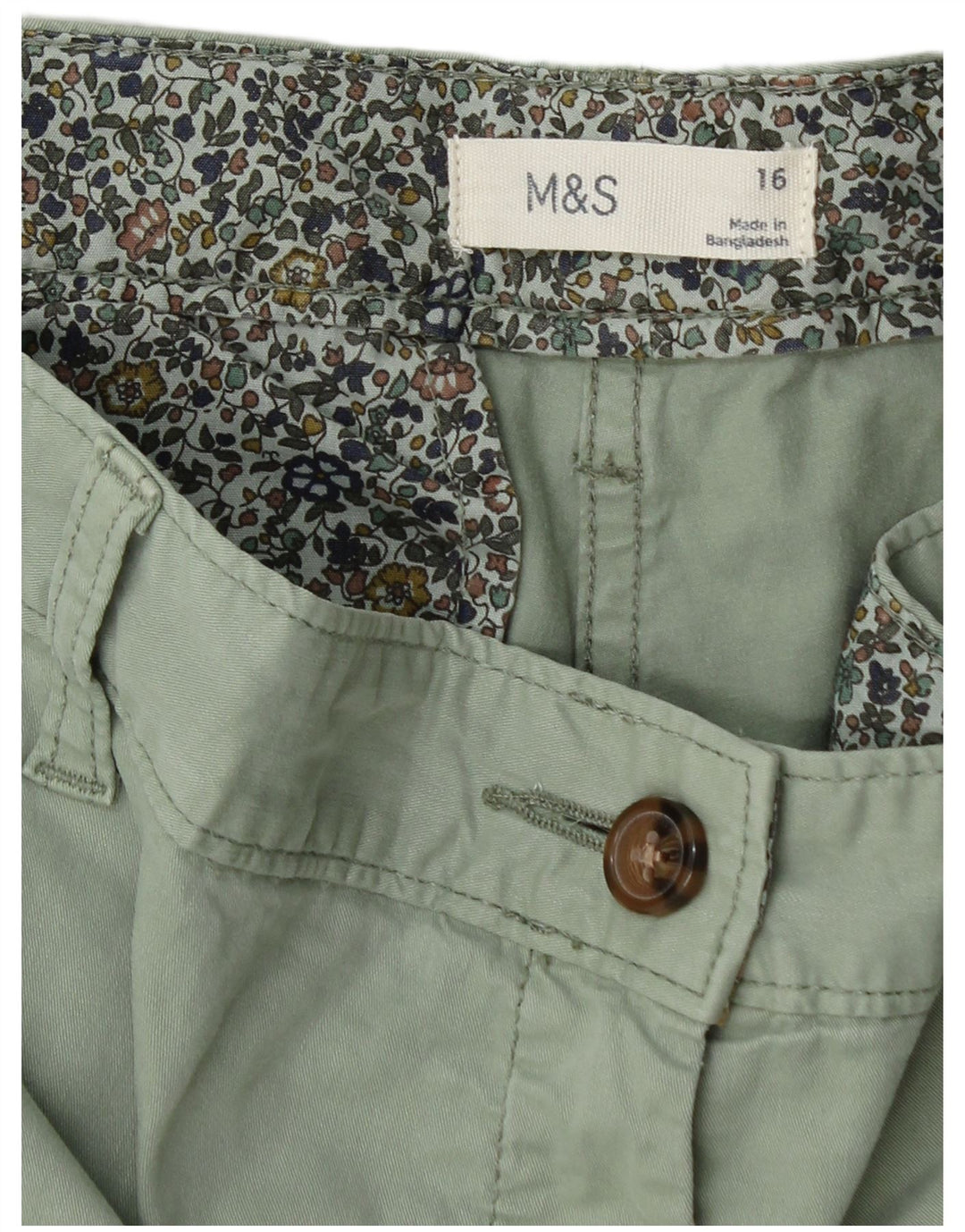 Marks & Spencer Damen Chinoshorts UK 16 Large W38 Grün