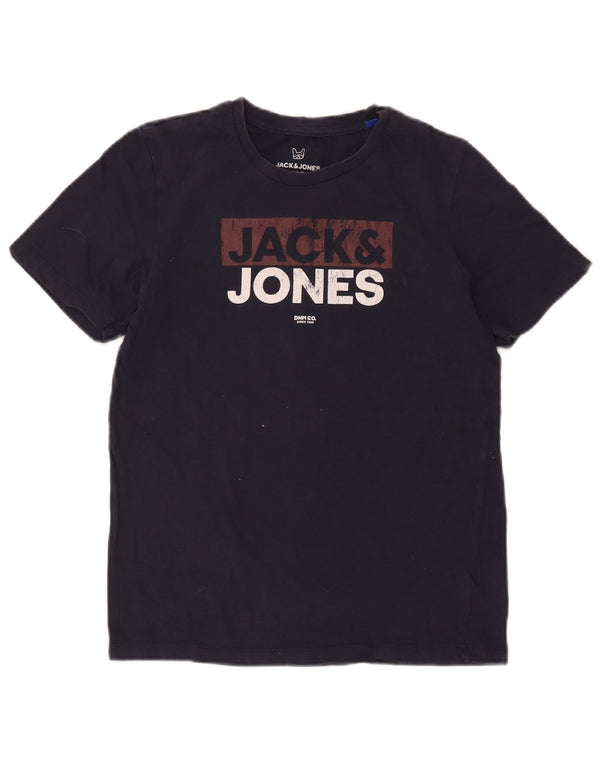 Jack & Jones Grafik-T-Shirt für Jungen, 13–14 Jahre, marineblaue Baumwolle