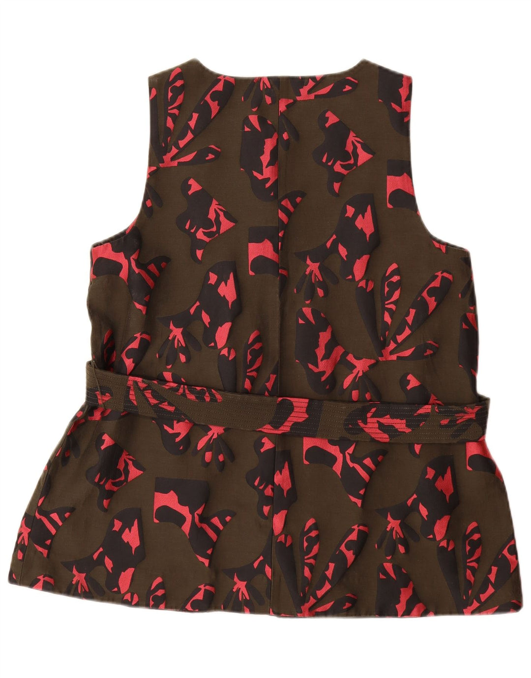 BANANA REPUBLIC Damen-Blusenoberteil mit abstraktem Muster, UK-Gr. 14, mittleres Khaki