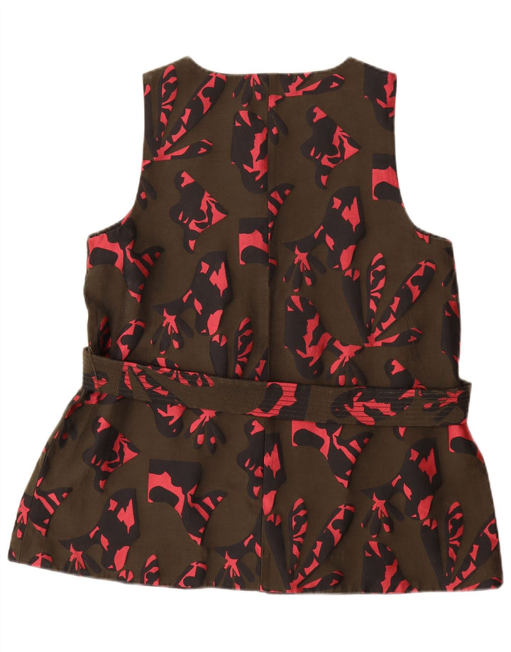 BANANA REPUBLIC Damen-Blusenoberteil mit abstraktem Muster, UK-Gr. 14, mittleres Khaki