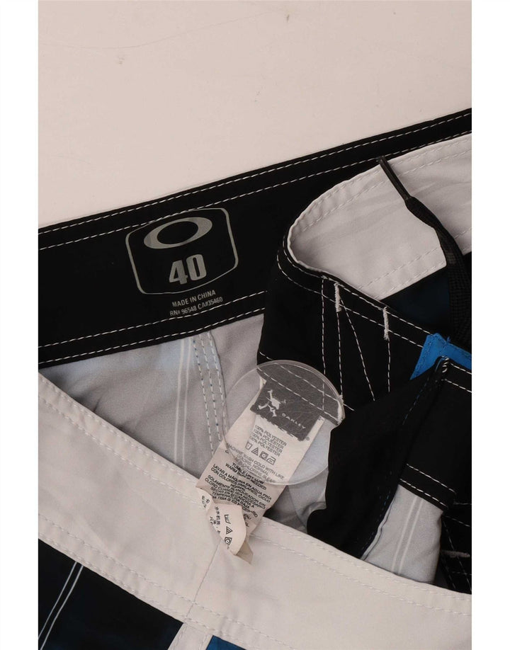 Oakley Herren-Badeshorts XL, marineblau, kariert, Polyester
