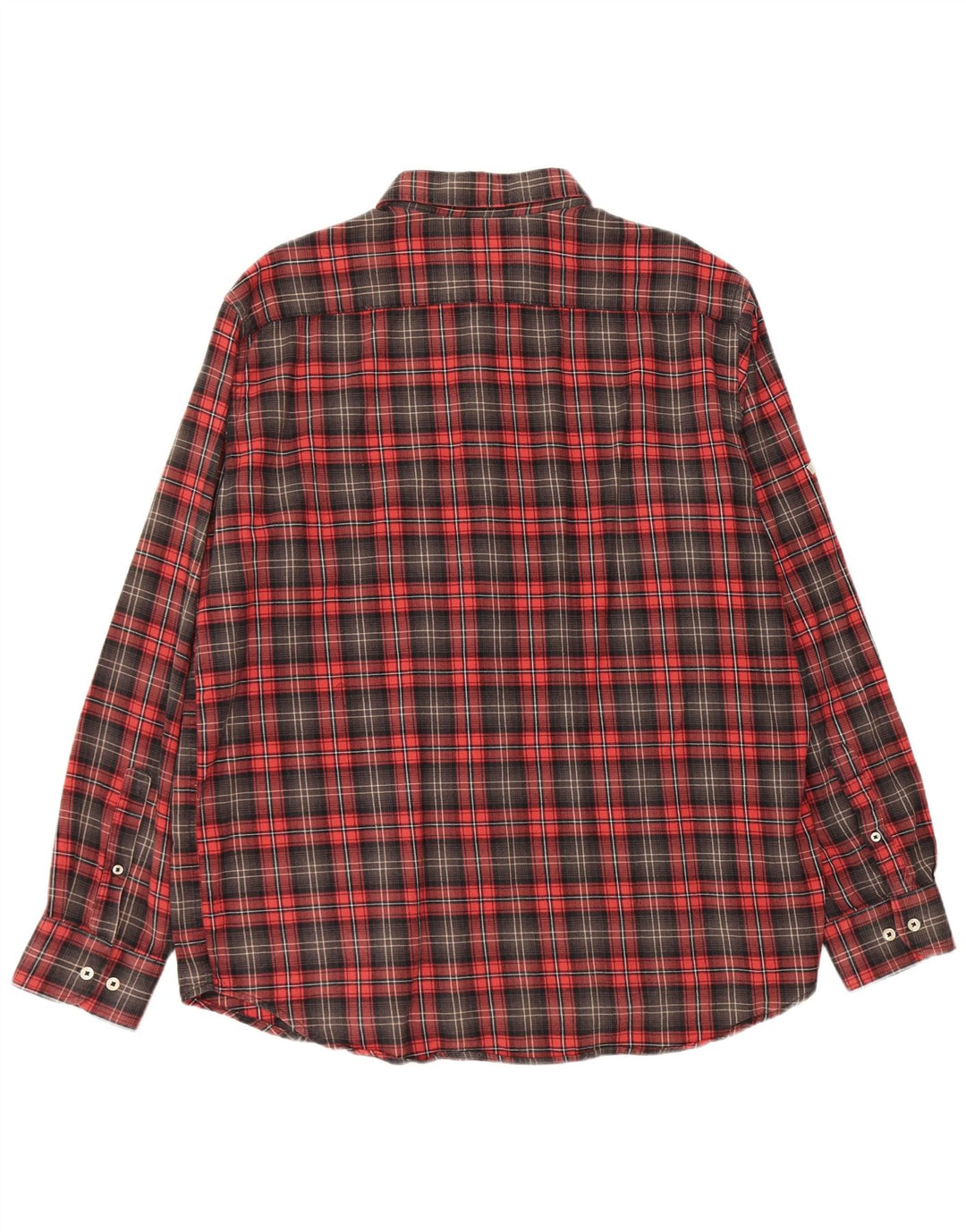 CARRERA Herren-Flanellhemd mit normaler Passform, 2XL, rot kariert, Baumwolle