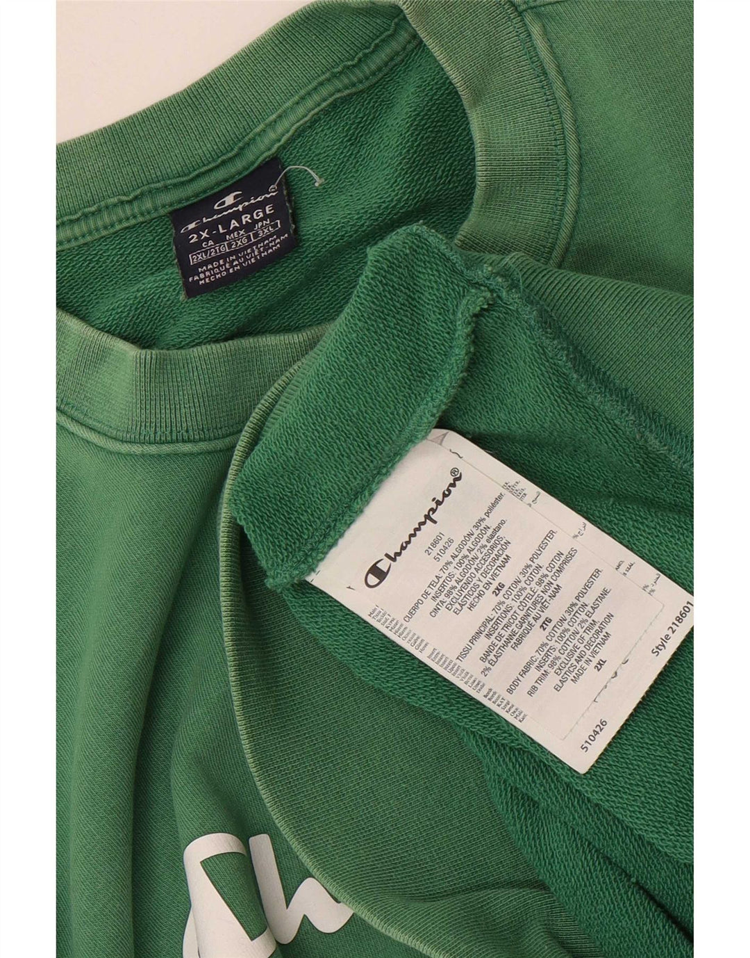 Champion Herren-Sweatshirt mit Grafik, 2XL, grüne Baumwolle