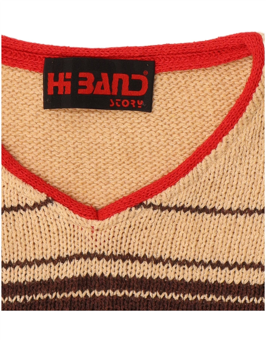 Vintage Herren Pullover mit V-Ausschnitt IT 50 Medium Mehrfarbig gestreift