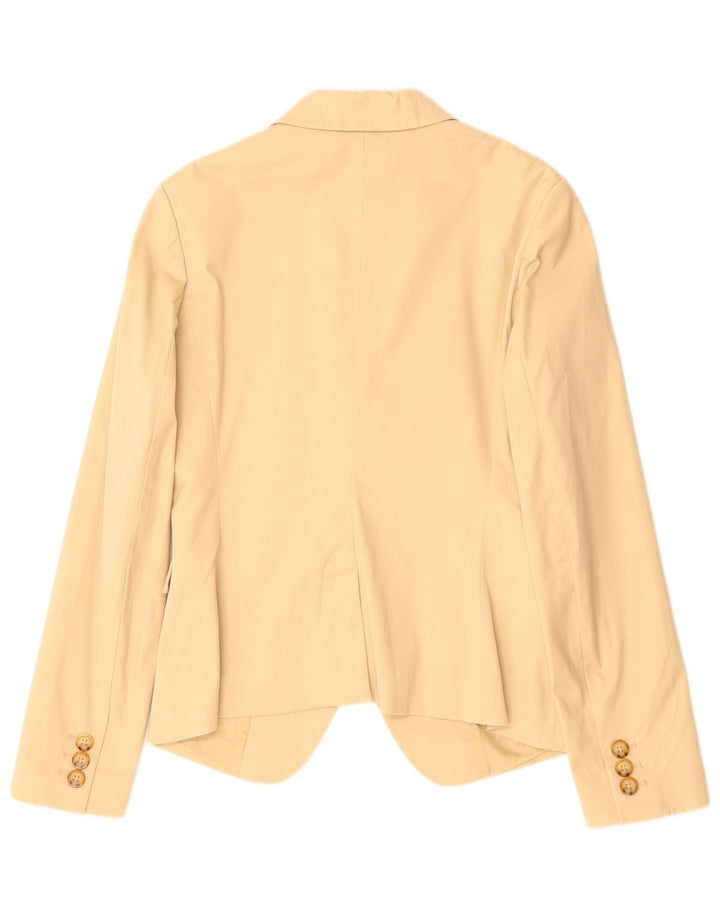 BENETTON Damen-Blazer mit 2 Knöpfen, IT 42, mittelbeige Baumwolle