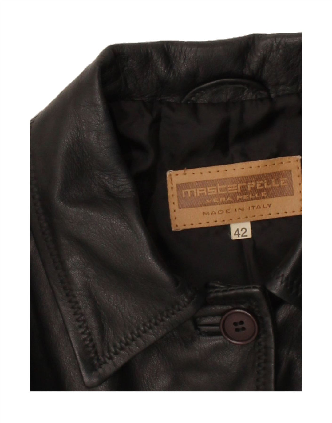 VINTAGE Womens Leather Jacket IT 42 Medium Black Leather Vintage Vintage and Second-Hand Vintage from Messina Hembry 
