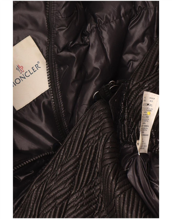 Moncler Wattierter Mantel für Mädchen, 13–14 Jahre, schwarzes Polyamid