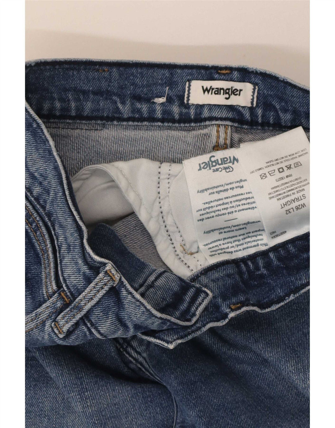 Wrangler Damen Straight Jeans W26 L28 Blaue Baumwolle