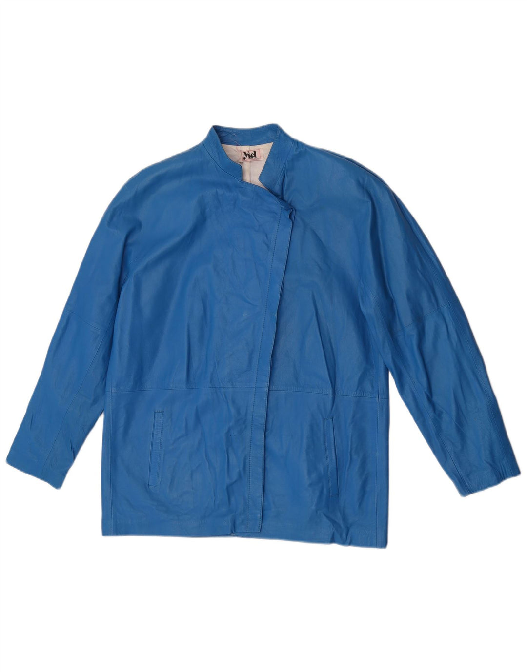 Vintage Damen Lederjacke IT 46 Large Blau