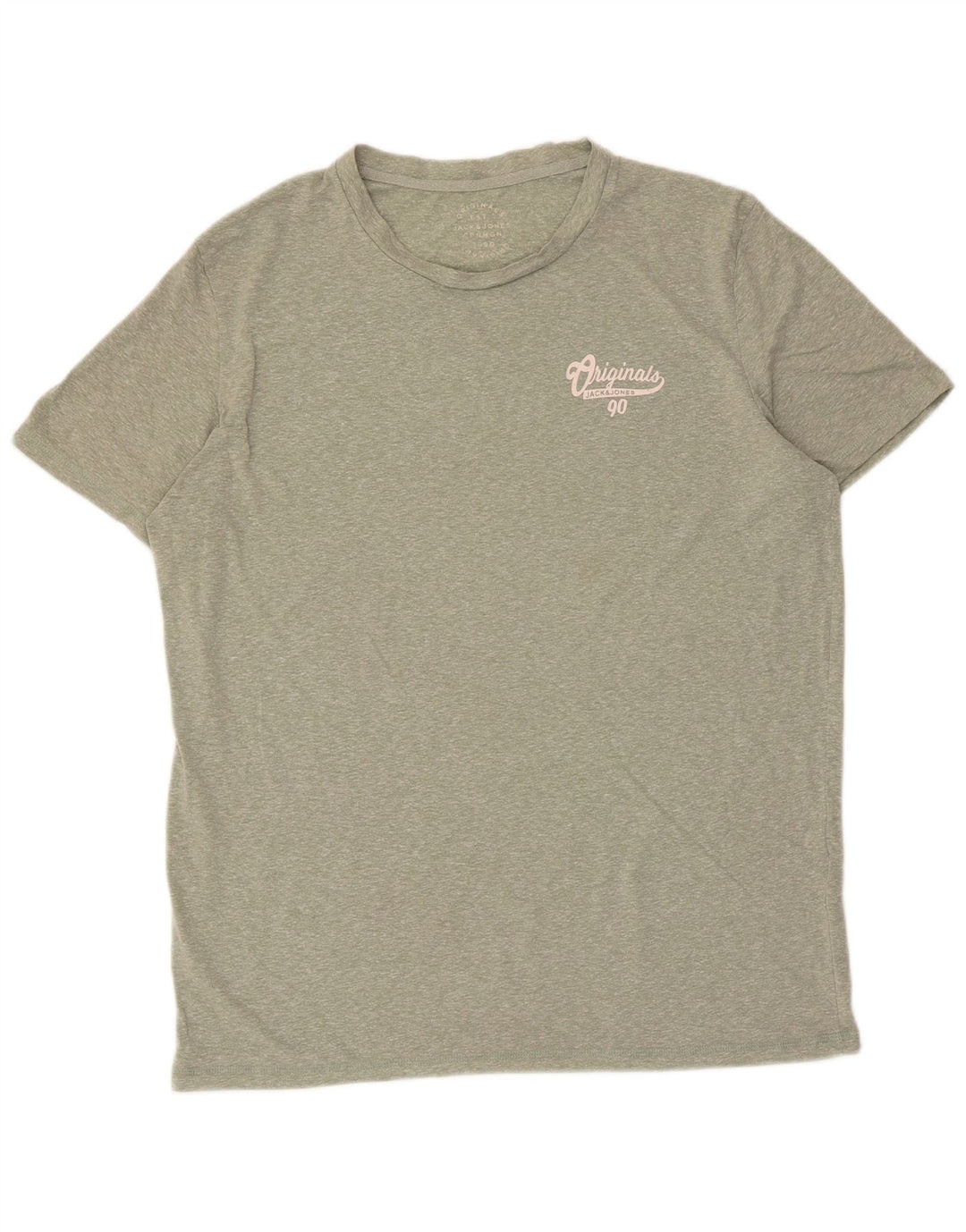 Jack & Jones Herren-T-Shirt-Oberteil, großes, grün meliertes Polyester