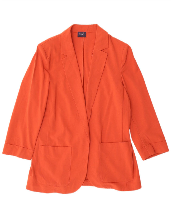 Marks & Spencer Damen-Blazer mit offenen 3/4-Ärmeln, UK 12, Mittelorange