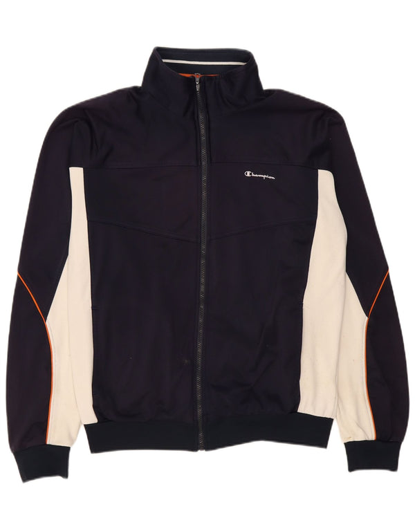 Champion Herren-Trainingsanzugoberteil, XL, Marineblau, Farbblock-Polyester