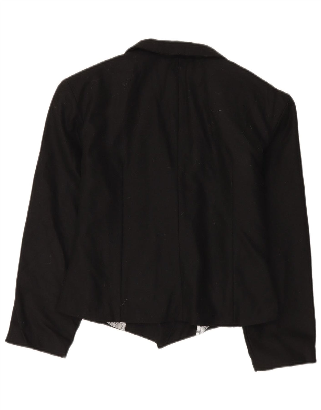 Vintage Damen Zweireihige Blazerjacke UK 14 Mittelschwarze Wolle