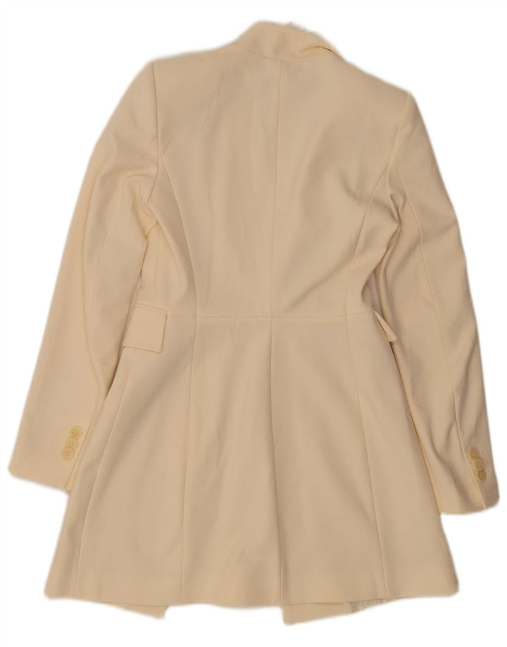 Zara Damen Mantel UK 6 XS Weiß Polyester