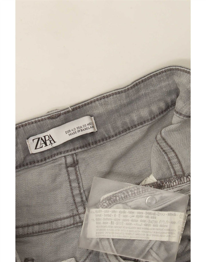 Zara Damen Slim Jeans EU 40 Medium W30 L27 Graue Baumwolle