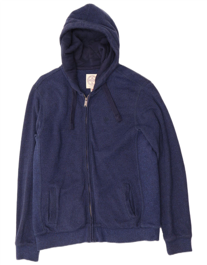Fat Face Herren-Kapuzenpullover mit Reißverschluss, mittlere marineblaue Baumwolle