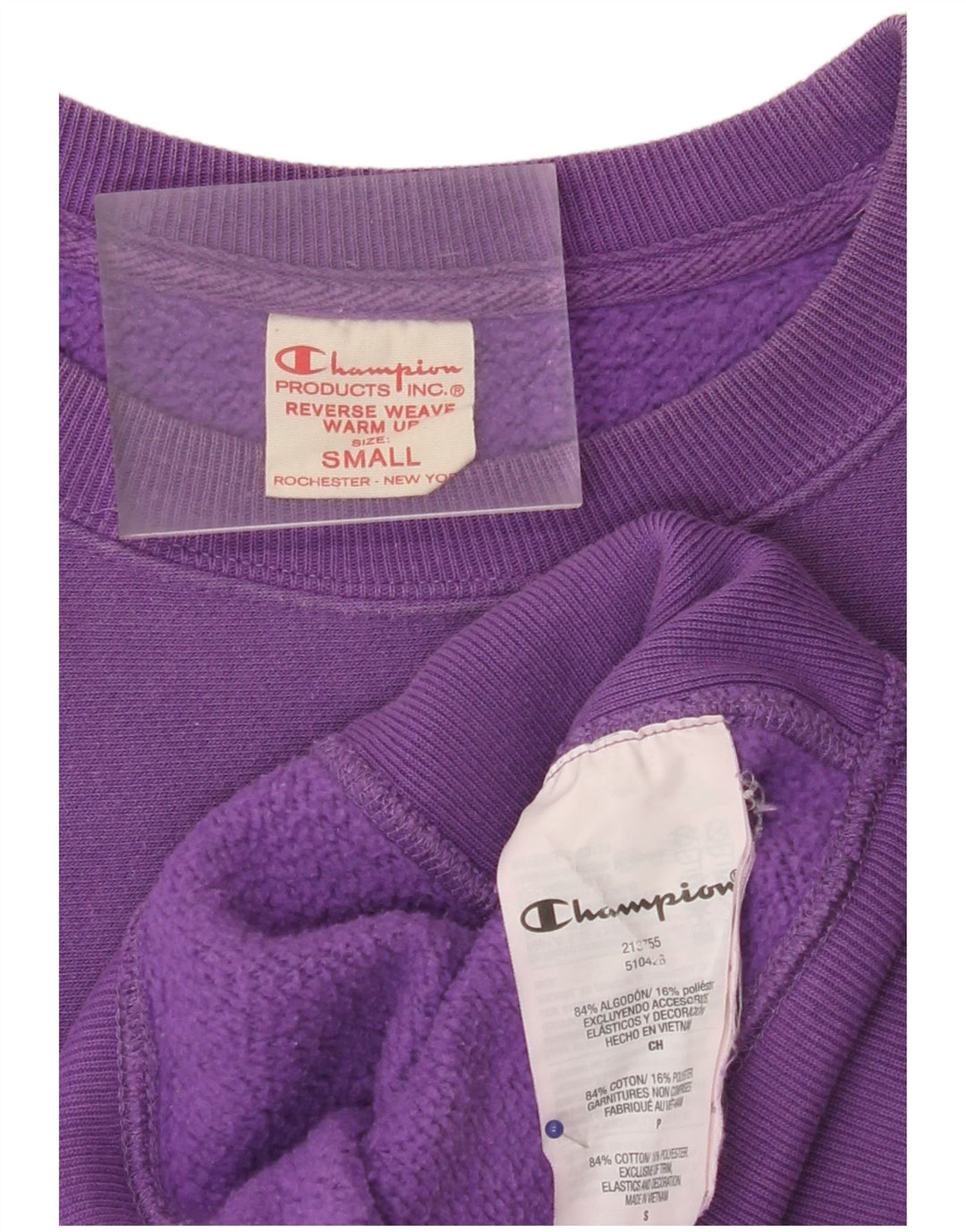 CHAMPION Herren Reverse Weave Graphic Sweatshirt Pullover Small Lila Baumwolle