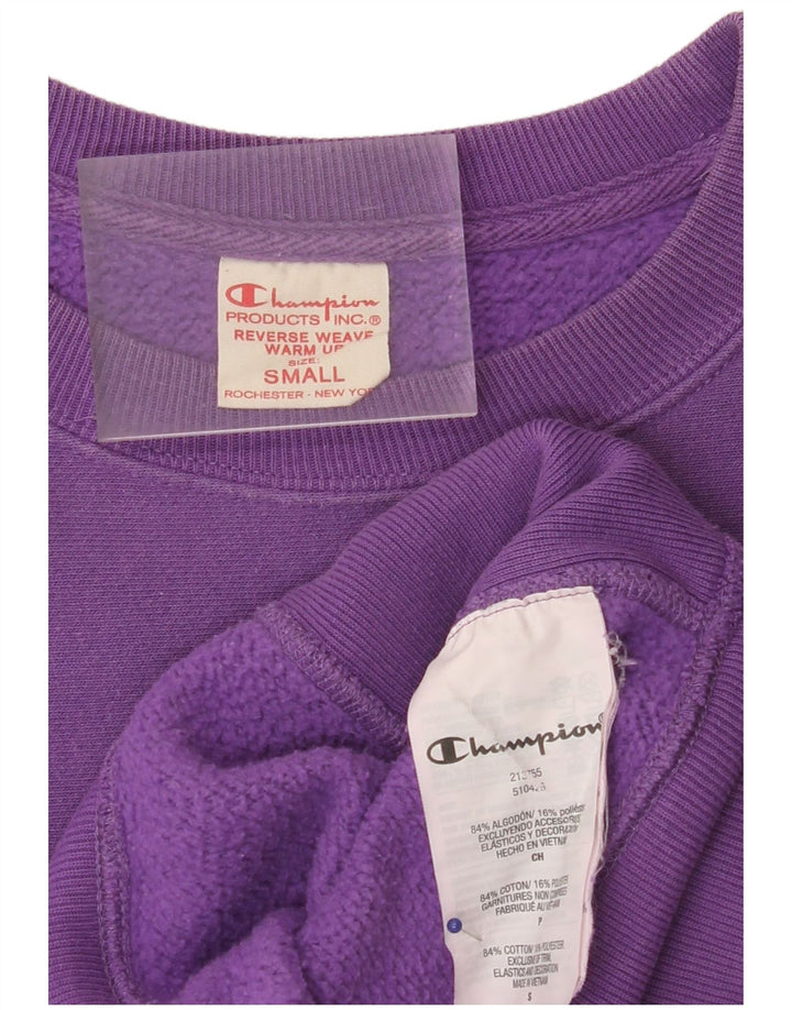 CHAMPION Herren Reverse Weave Graphic Sweatshirt Pullover Small Lila Baumwolle