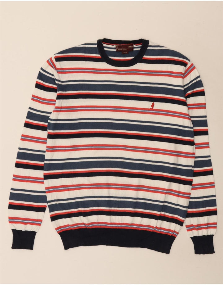 Marlboro Classics Herren-Pullover mit Rundhalsausschnitt, groß, mehrfarbig, gestreift