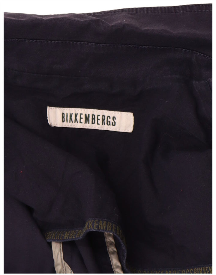 BIKKEMBERGS Herren-Blazer mit 2 Knöpfen, UK-Gr. 38, mittleres Marineblau