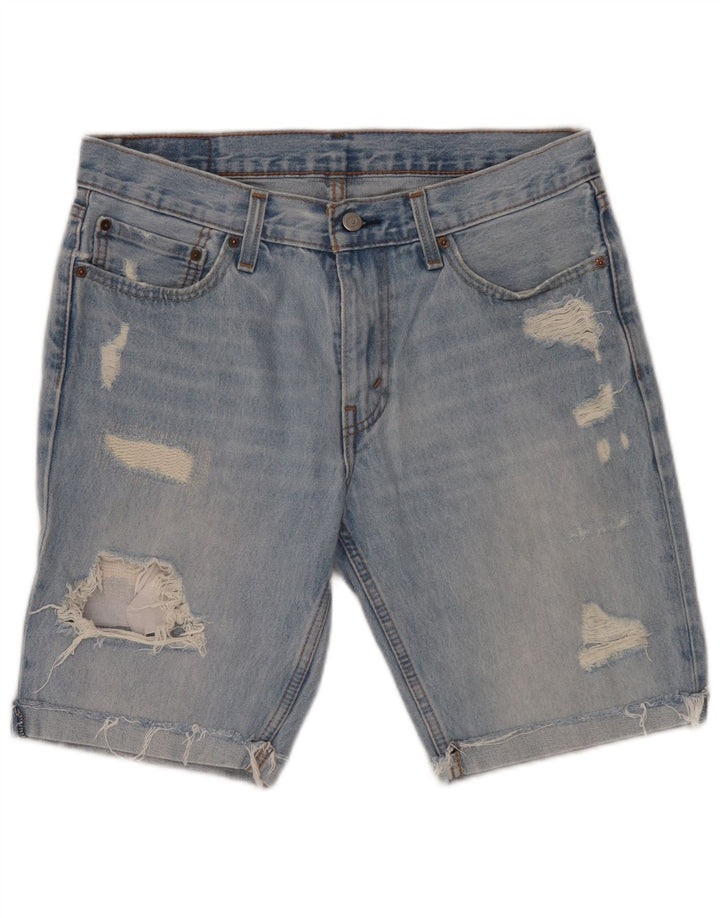 Levi's Herren 511 Slim Fit Distressed Denim Shorts W33 Mittelblaue Baumwolle