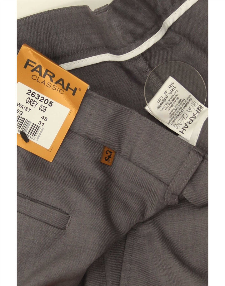 Farah Herren gerade Chinohose W48 L31 Grau Polyester