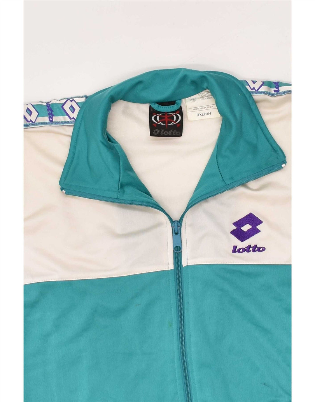 LOTTO Boys Graphic Tracksuit Top Jacket 13-14 Years 2XL Turquoise Vintage Lotto and Second-Hand Lotto from Messina Hembry 