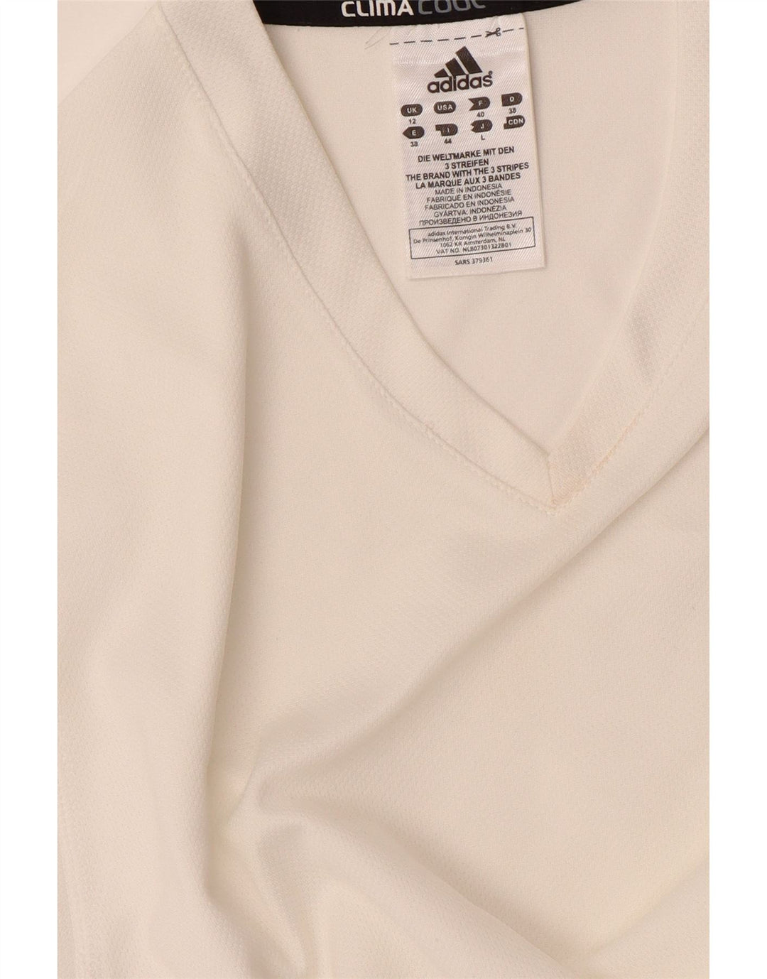 ADIDAS Damen Climacool T-Shirt Top UK 12 Medium Weiß Polyester