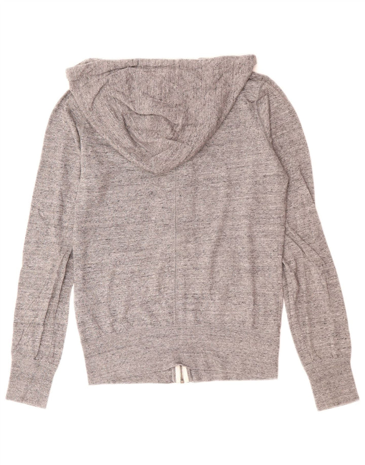 NIKE Damen-Kapuzenpullover mit Reißverschluss, Gr. 10, klein, grau geflecktes Polyester