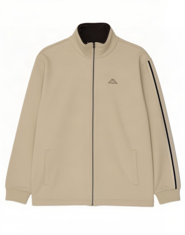 Kappa Herren-Trainingsanzug-Top-Jacke, große beige Baumwolle