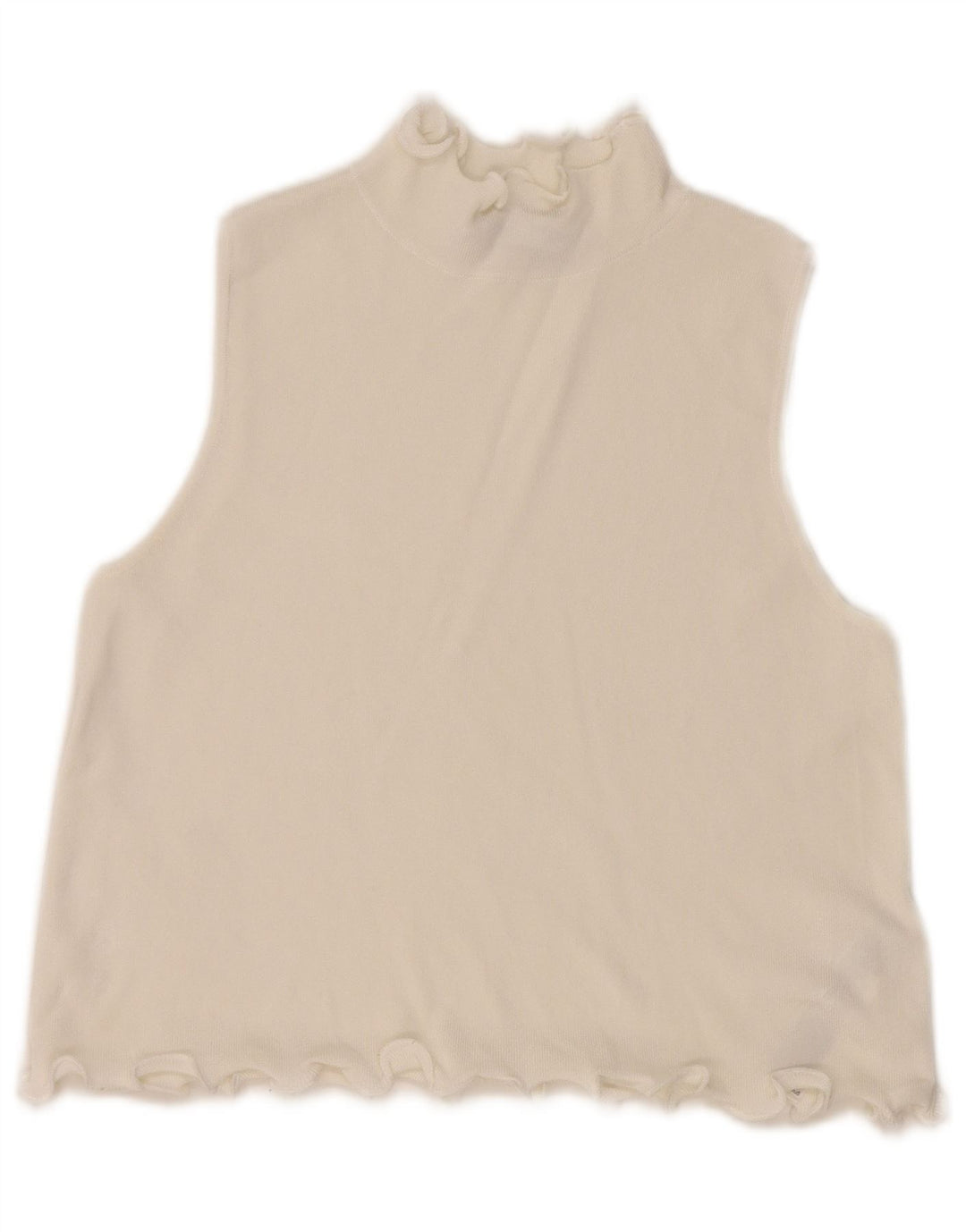 Zara Damen Crop Vest Top UK 10 Small Weiße Viskose
