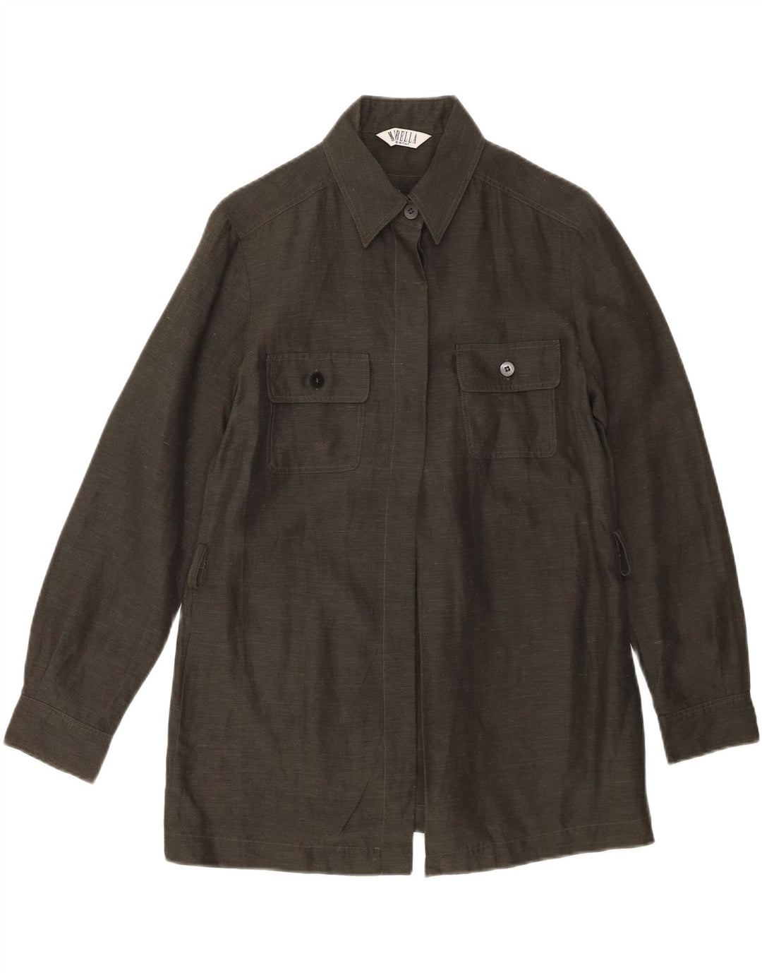 Marella Damenhemd UK 8 Small Khaki Leinen