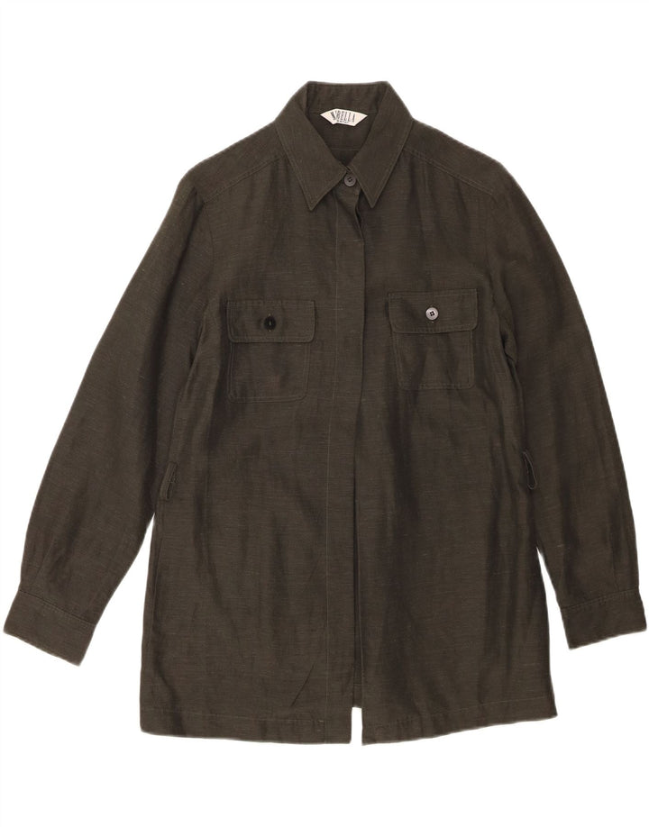 Marella Damenhemd UK 8 Small Khaki Leinen