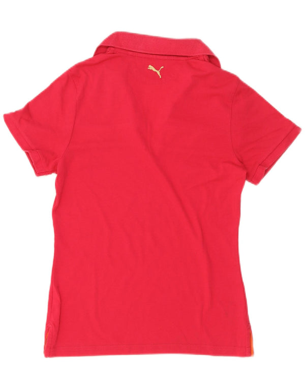 Puma Damen Poloshirt UK 12 Mittelrosa Farbblock
