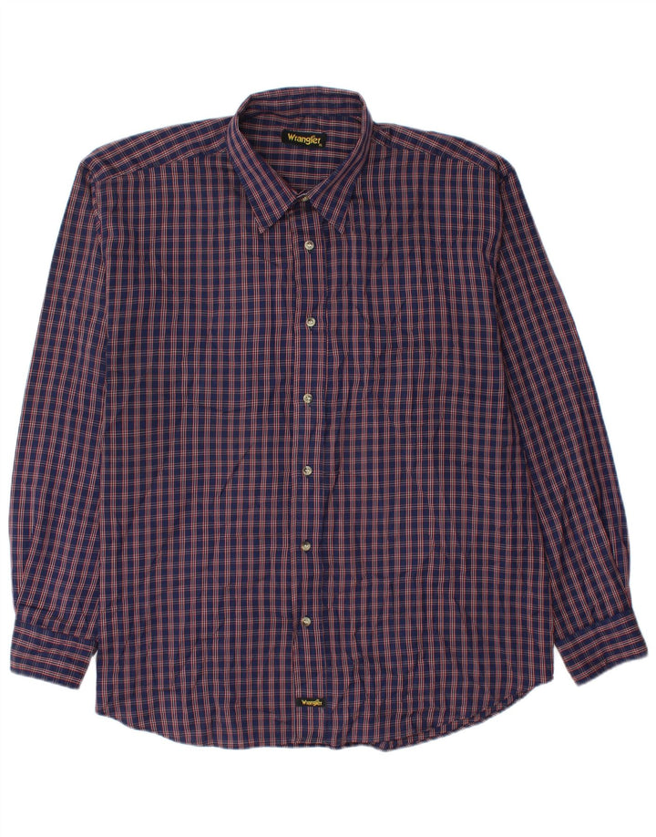 WRANGLER Herren Flanellhemd XL Marineblau kariert