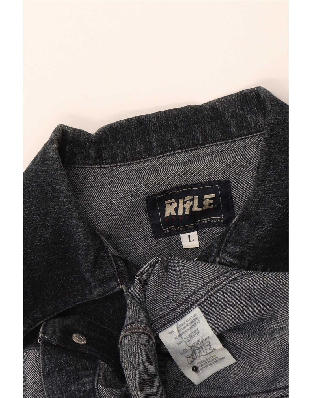 Rifle Damen Jeansjacke UK 14 Große marineblaue Baumwolle