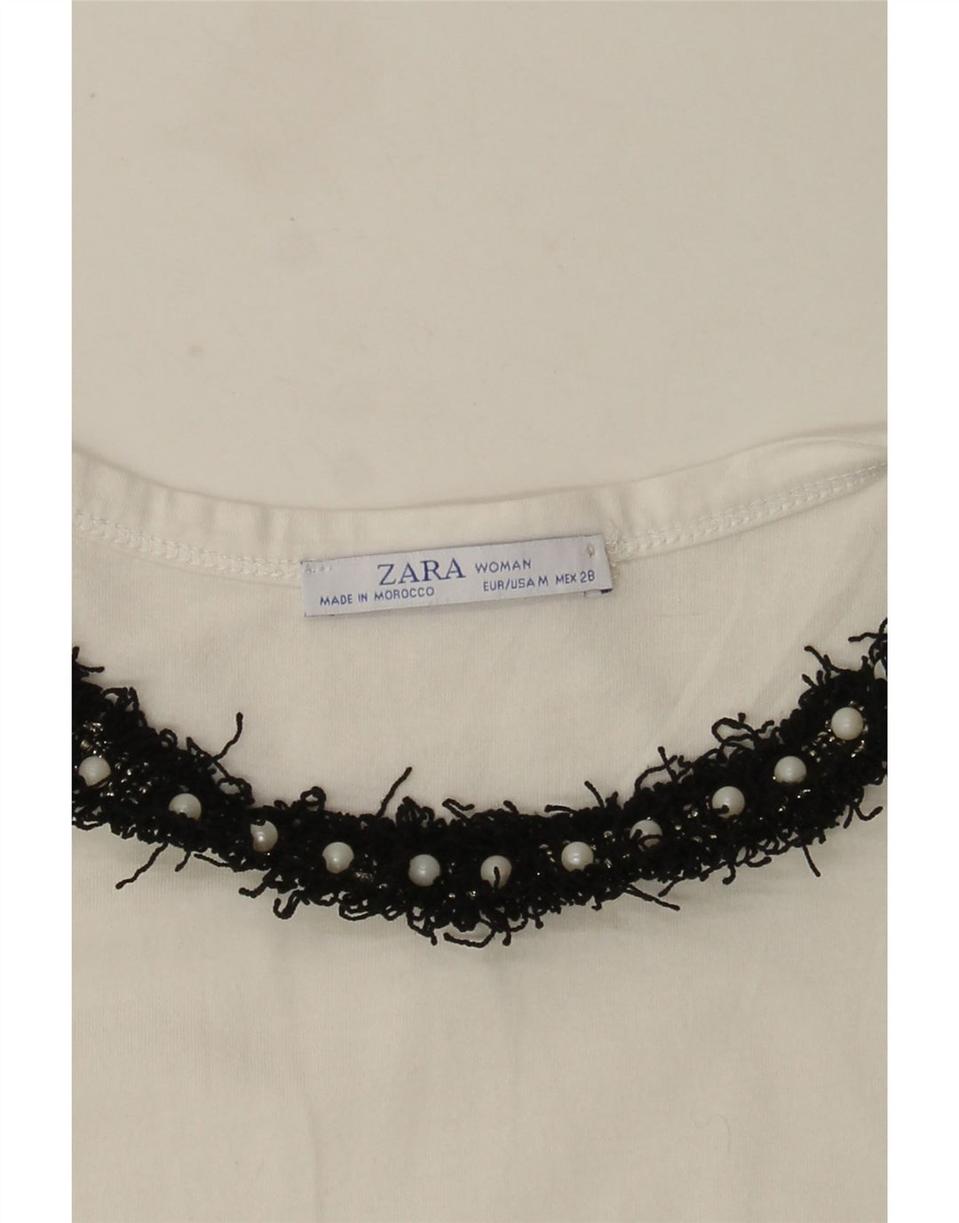 Zara Damen T-Shirt Top UK 12 Medium Weiß